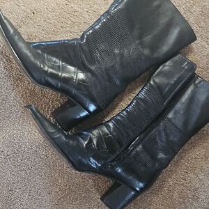 Via Spiga Italian Black Leather Women's Boots